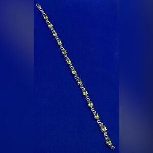 Sterling Silver Peridot Tennis Bracelet